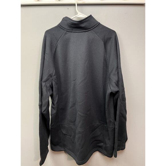 Devon & Jones 1/4 Zip Knit Sweater Men's XXL Fleece Lined Navy Blue Pullover - Picture 2 of 7